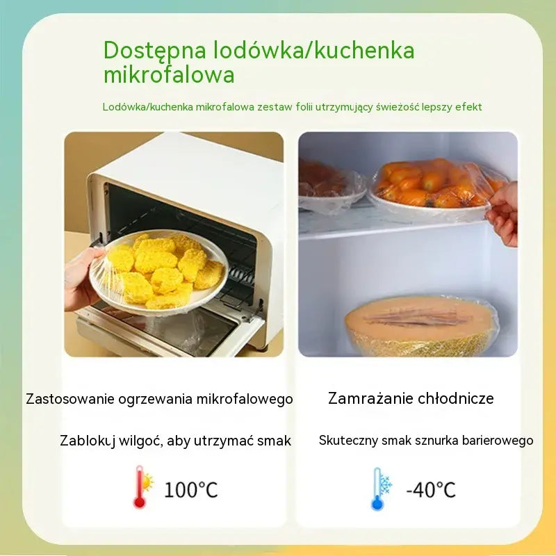 【2 opakowania po 200 sztuk——89zł 】🍽️🥗Jednorazowe folie spożywcze, zamykane torebki do przechowywania żywności z elastyczną pokrywką