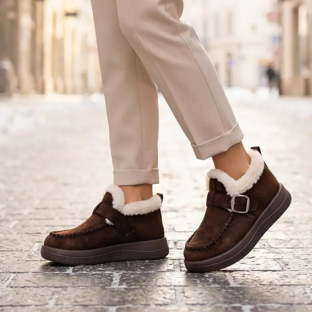 【36-41】Damskie buty zimowe typu Birkenstock – ocieplane, z futerkiem, grube, ciepłe, dla mam