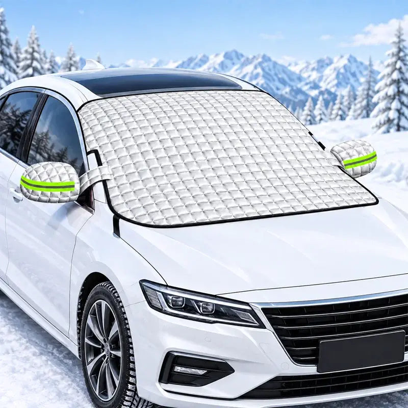 Osłona na szybę samochodową – przeciwśniegowa, przeciwsłoneczna, uniwersalna, gruba, na pół maski