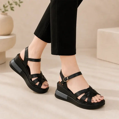 💞💞【45% zniżki】【Rozmiary 35-40】Nowe sandały na platformie ze skóry naturalnej