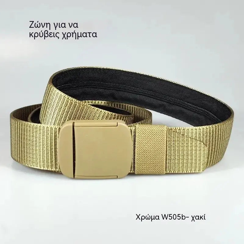 1 τεμάχιο για 25 ευρώ🔥【Μήκος: 130 cm】Τακτική ζώνη ταξιδιού με κρυφή θήκη για χρήματα