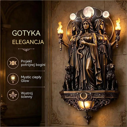 🌙Lampa ścienna LED z trzema boginiami Hekate – lampa ścienna w stylu WIKA