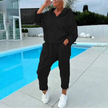 😍💕【S-3XL】Γυναικείο φούτερ με κουκούλα και casual παντελόνι κοστούμι