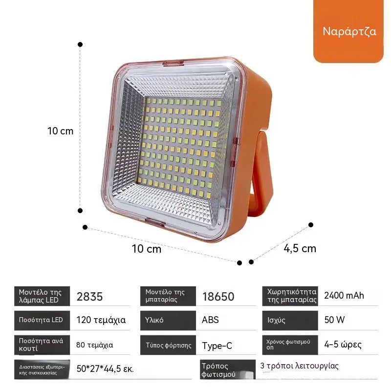 1 τεμάχιο 28 ευρώ 🔆🎒💡Ηλιακός φωτισμός σκηνής υψηλής φωτεινότητας και φώτα έκτακτης ανάγκης εξωτερικού χώρου | Μπαταρία μεγάλης διάρκειας | Υλικό ABS