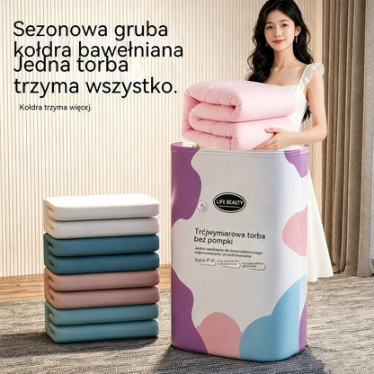 🧳 5 sztuk za jedyne 109 zł 💨 Duże, elastyczne worki próżniowe do przechowywania: Nie wymagają pompki, są szczelne, idealne do oszczędzania miejsca w walizce i w domu ✈️