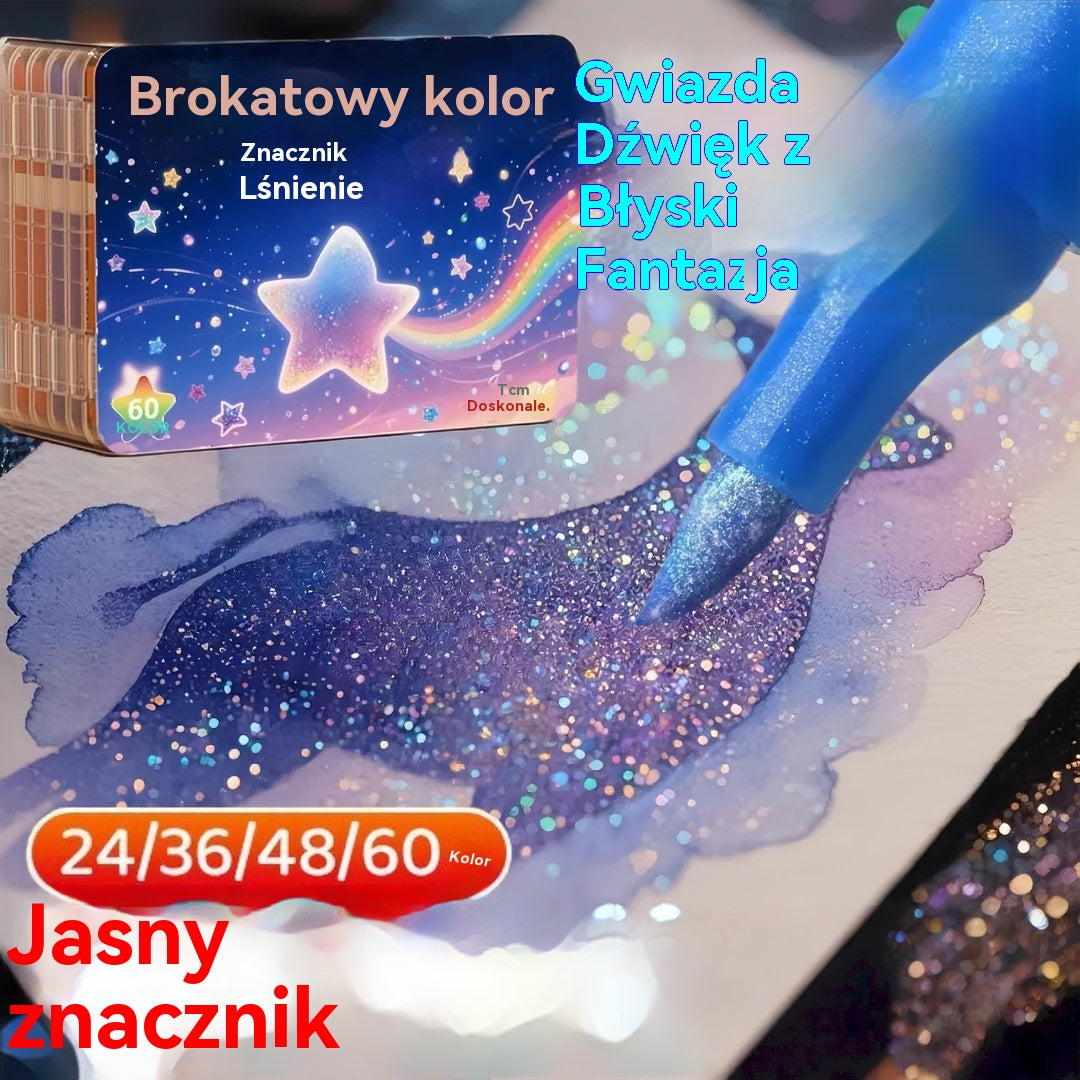 【24/36/48/60 kolorów】🔥✨️Zestaw dwustronnych zakreślaczy flash