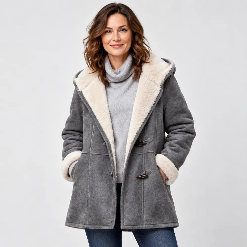 🐏🥼Έκπτωση 50%💖 Κομψό και ζεστό γυναικείο παλτό από τεχνητό σουέτ με επένδυση fleece, μεγέθη S–5XL, καθημερινό χειμερινό μπουφάν