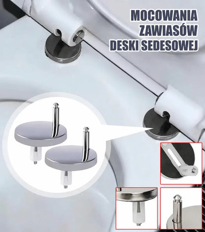 🚽 【2 pary, łącznie 4 sztuki】 Uniwersalne akcesoria łazienkowe ---- 💦✨ Zaciski śrubowe do mocowania deski sedesowej.