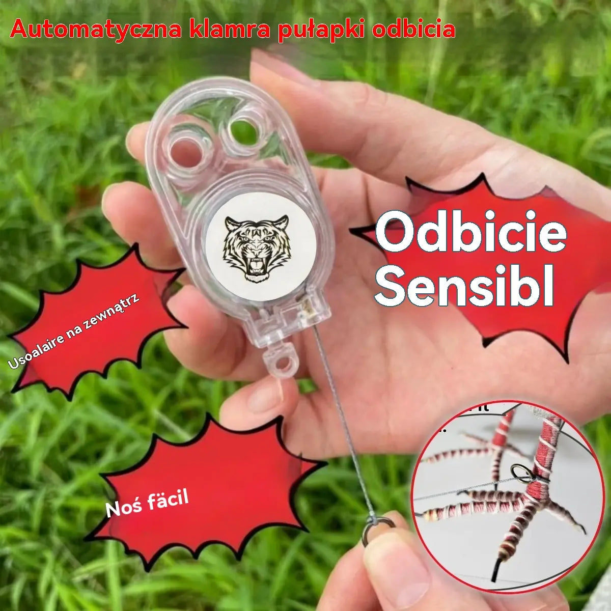 🐓Pułapka sprężynowa do użytku na zewnątrz, samoblokująca pułapka o wysokiej czułości