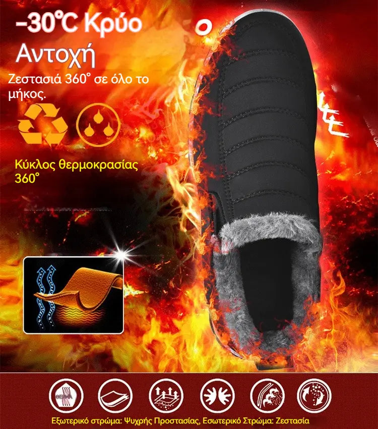 👢【Νέα Άφιξη】Γυναικείες Casual Βαμβακερές Μπότες, με Φόδρα από Φλις και Χοντρό Πέος