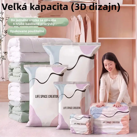 🧳 3 položek za pouhých 590 Kč 💨 Velké stlačitelné vakuové úložné sáčky: Není třeba žádné vzduchové čerpadlo, nepropustné, ideální pro úsporu místa v kufru a doma ✈️