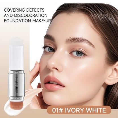 🎁Συσκευασία 3 τεμαχίων🎉 Concealer Stick V (με αποσπώμενη κεφαλή βουρτσίσματος) - Κορεάτικο foundation stick περιποίησης δέρματος που αλλάζει χρώμα, που περιέχει κάψουλες κολλαγόνου
