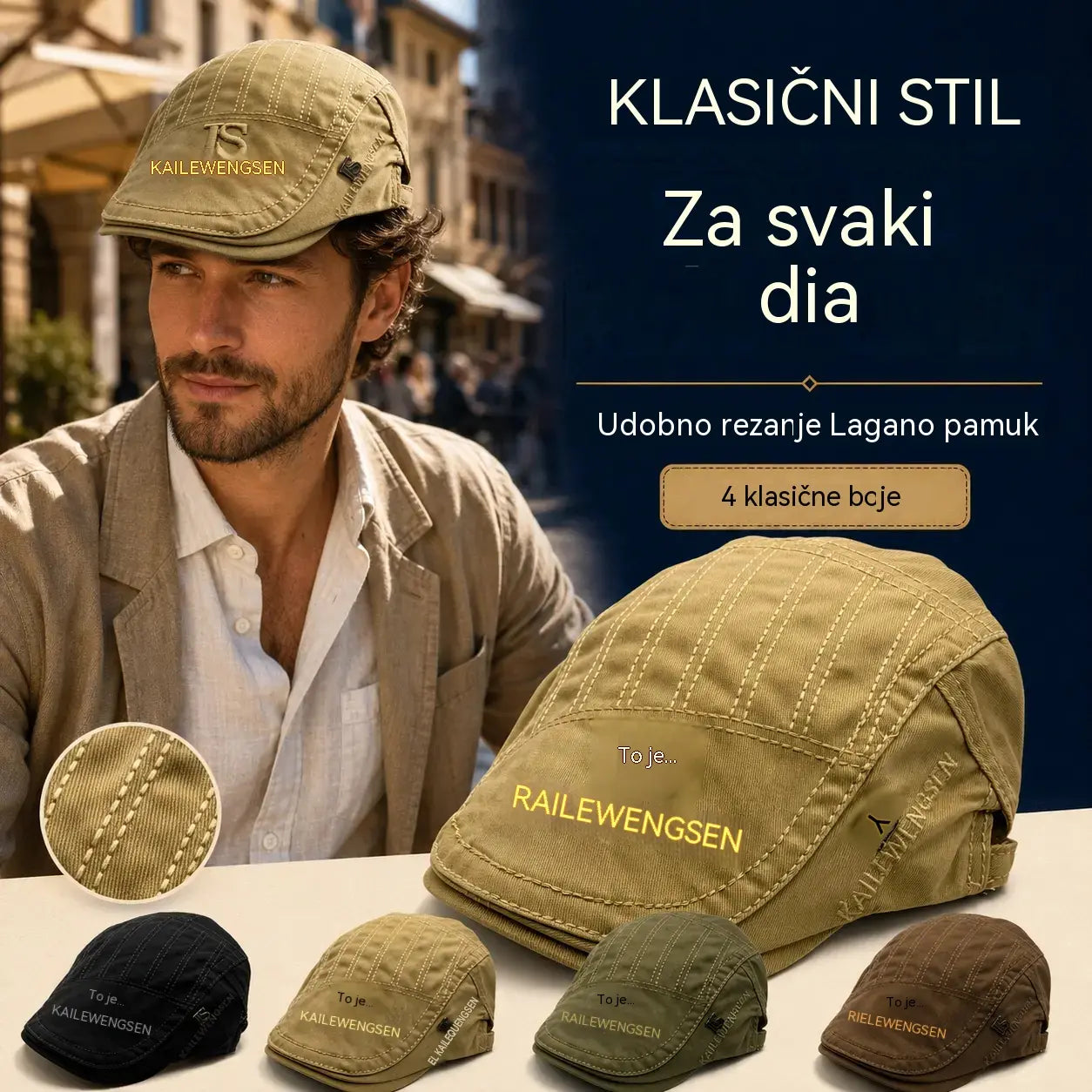 1 komad 23 eura💥【Vremenski ograničena ponuda】💥Nova pamučna beretka