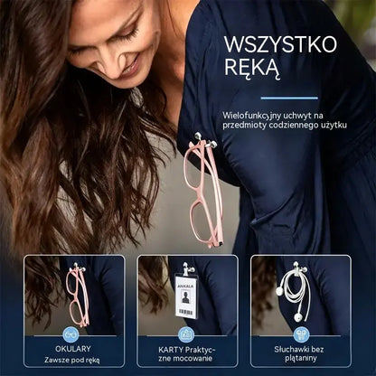 5 sztuk 99 zł 🧷🧲 Magnetyczny klips do mocowania okularów, uniwersalny wieszak na okulary do czytania, okulary z filtrem światła niebieskiego i okulary przeciwsłoneczne. Koniec z zgubionymi okularami!