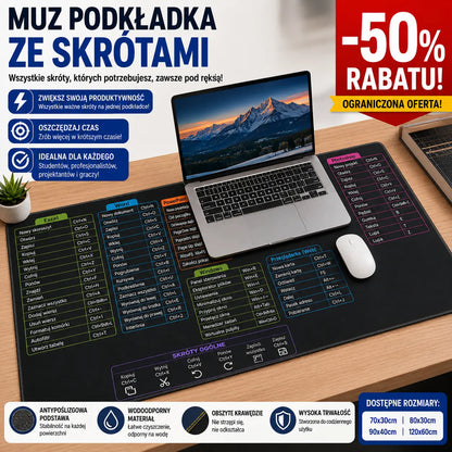 💻🖱【30x60cmx4mm】Bardzo duża klawiatura biurowa, wielofunkcyjne klawisze skrótów komputerowych, podkładka pod mysz