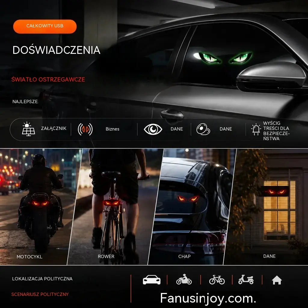 🚗👀 Lampa ostrzegawcza LED zasilana energią słoneczną | Przyciągnij całą uwagę i zwiększ bezpieczeństwo jazdy – bezprzewodowa, z automatycznym wykrywaniem i uniwersalnym zastosowaniem ✨