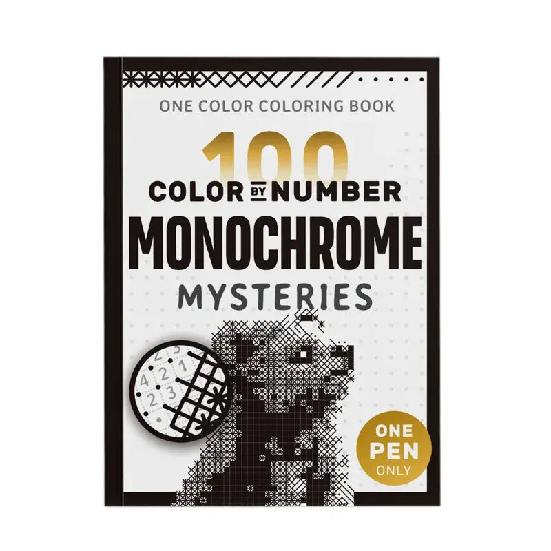 🎨🔢 Książka do kolorowania po numerach – 100 monochromatycznych tajemnic w wysokiej rozdzielczości 🖤📘