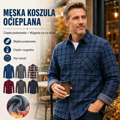 🔥【50% zniżki】1 sztuka 119zł 👔【L-5XL】Ciepła koszula biznesowa z długim rękawem