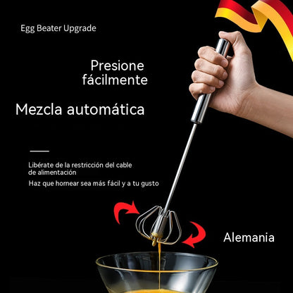 ✨23€【 Conjunto de 2 piezas】Batidor de huevos semiautomático de acero inoxidable