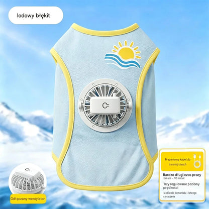 🐶🐱 【XS-3XL】Nowe ubranka dla psów z wentylatorem: Lekka i oddychająca kamizelka z ochroną przeciwsłoneczną na lato, idealna dla małych i średnich psów.