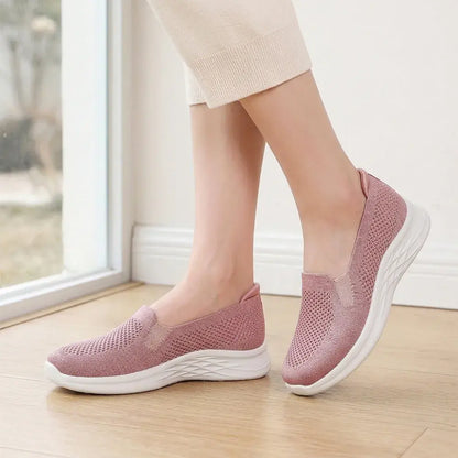 Damskie, wsuwane, oddychające buty do chodzenia – lekkie, z miękką podeszwą – wygodne, ortopedyczne trampki dla seniorów