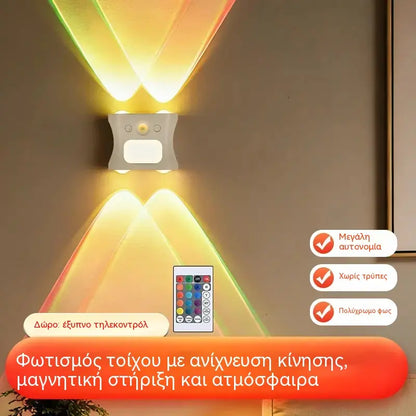 Φωτιστικό τοίχου με αισθητήρα κίνησης και τηλεχειριστήριο