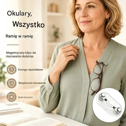 5 sztuka 89zł  🧷🧲 Magnetyczny klips do mocowania okularów, uniwersalny wieszak na okulary korekcyjne, okulary z filtrem światła niebieskiego i okulary przeciwsłoneczne. Koniec z zgubionymi okularami!