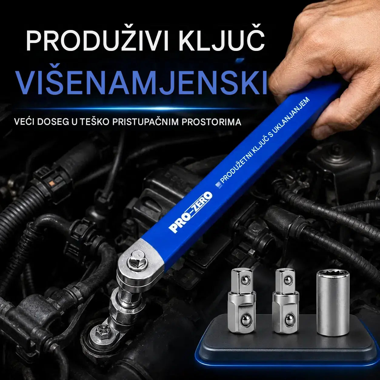 【【5 komada po setu】29 eura po setu】 Podesivi višenamjenski izvlačivi ključ — dvostrani, štedi napor i doseže teško dostupna mjesta