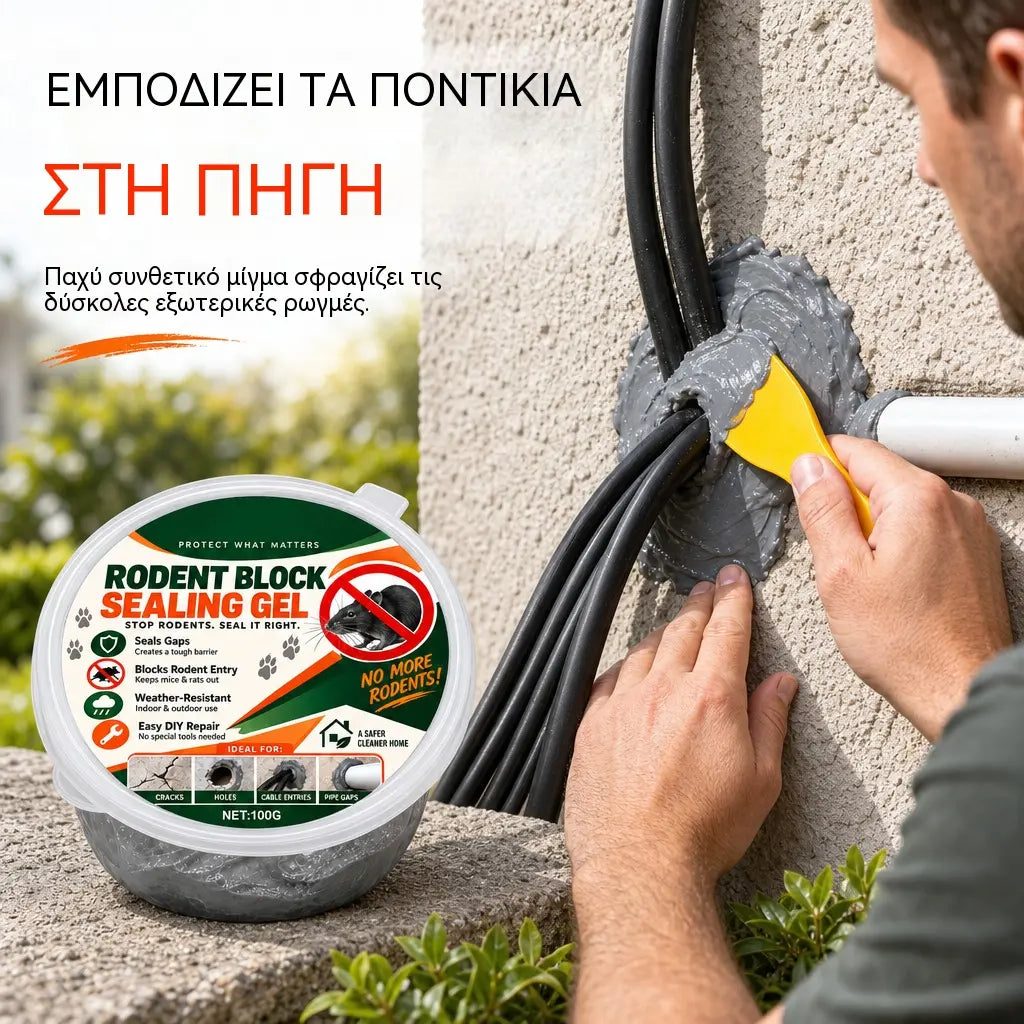 🐁🚫Οικιακό σφραγιστικό υλικό κατά των τρωκτικών (Κατάλληλο για οπές σε τοίχους και κενά γύρω από σωληνώσεις)