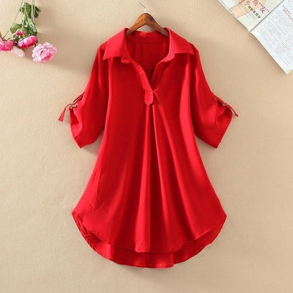 💗【S-3XL】Lagana ljetna bluza od šifona za žene – prozračna, širokog kroja, skriva trbuh, idealna za svakodnevno nošenje i uredski stil