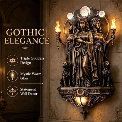 🌙Lampa ścienna LED z trzema boginiami Hekate – lampa ścienna w stylu WIKA