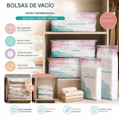 🧳 5 artículos por 28 euros 💨 Bolsa de almacenamiento al vacío grande y compresible: no requiere bomba, es a prueba de fugas e ideal para ahorrar espacio en maletas y en casa ✈️