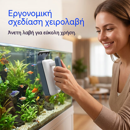 🔥🐠 Μαγνητικό καθαριστικό τζαμιών ενυδρείου – Διπλής όψης καθαριστικό φυκιών που επιπλέει – Καθαρίζει εύκολα μέσα και έξω από το ενυδρείο σας χωρίς να βρέχει τα χέρια σας ✨