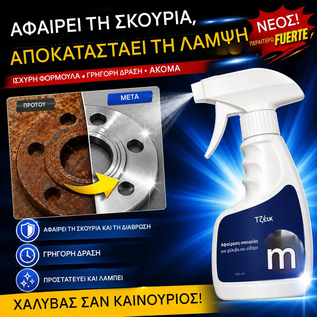 🔥Νέα ενημερωμένη έκδοση 2026💥 Λύση για την αφαίρεση σκουριάς από χάλυβα