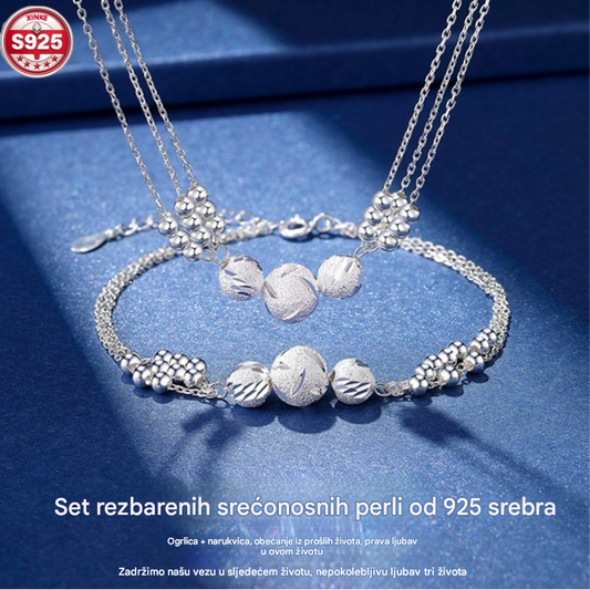 🔥【Compre uno y llévese otro gratis】🔥✨Conjunto ligero de lujo de collar + pulsera de la suerte con cuentas