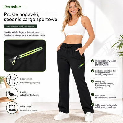 ⏳ Oferta ograniczona czasowo 🔥 Damskie spodnie cargo o prostym kroju — Elastyczny pas; idealne do pracy, w podróż i na co dzień 👖✨
