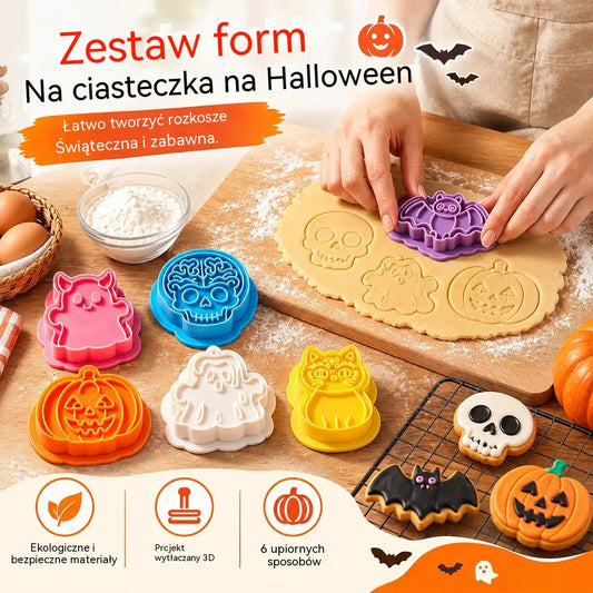 🔥 6-częściowy zestaw foremek do ciasteczek na Halloween 👻: idealny do ciasteczek, wypieków i wyjątkowych dekoracji 🎯