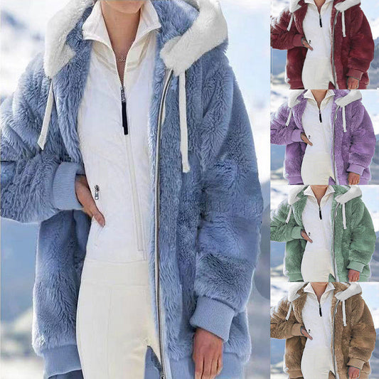 ☃️Ograničeni popust od 39%❄️【Kupite 1, dobijte 1 gratis】[S-5XL] Ženska jakna za 2025. s kontrastnim prugama od debelog pliša