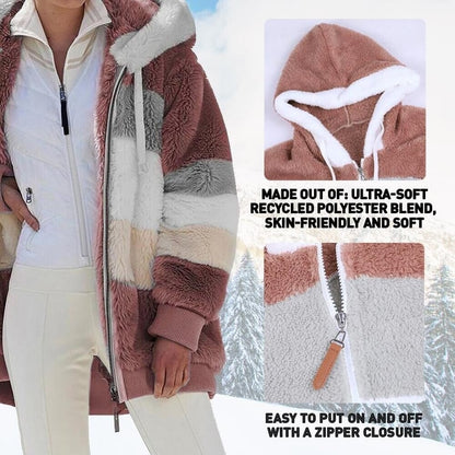 ☃️Ograniczony czas 35% zniżki❄️[S-5XL] 2025 nowa damska kurtka w grube, pluszowe kontrastowe paski