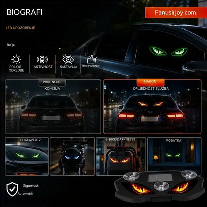 🚗👀 Solarno LED svjetlo za upozorenje za automobil | Privlači svu pažnju i poboljšava sigurnost vožnje: Bežično, s automatskim prepoznavanjem i univerzalnom aplikacijom ✨