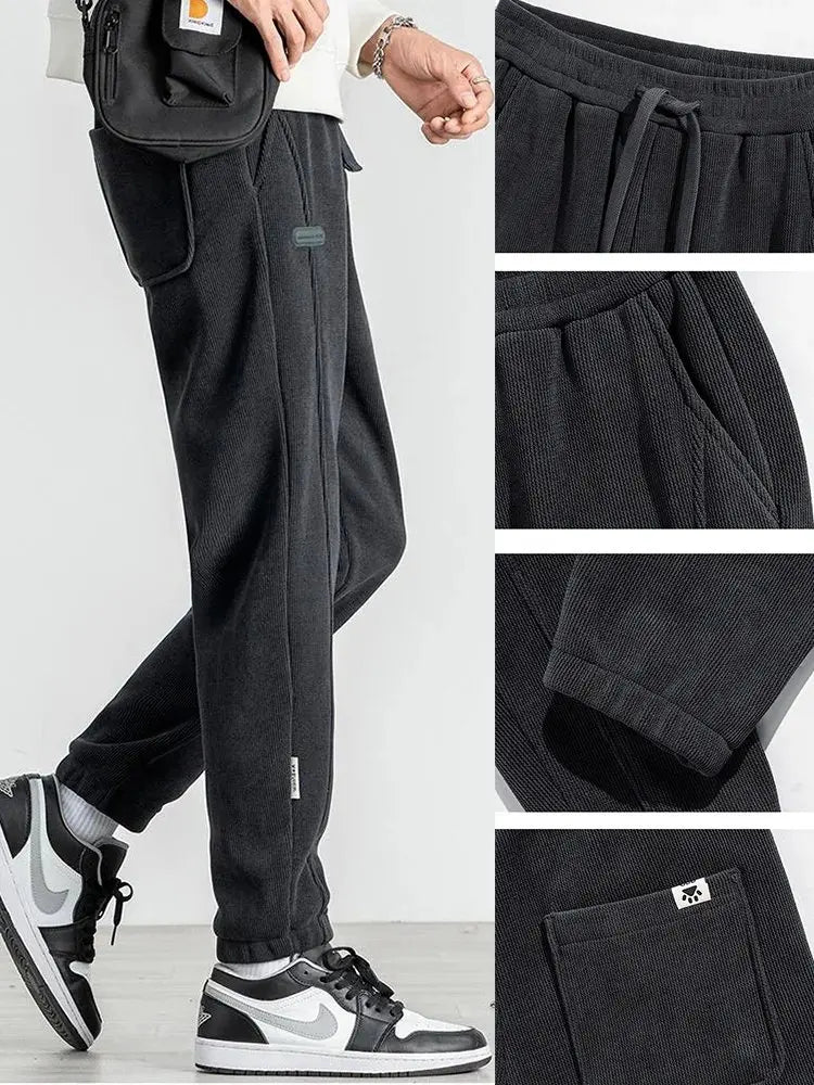 👖【M-5XL】Ανδρική γοητεία!😍 Κομψό και ευέλικτο παντελόνι φόρμας με ρεβέρ
